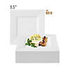 9.5" White Square Plastic Dinner Plates (40 Plates) Image 3