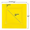 9.5" Yellow Square Plastic Dinner Plates (40 Plates) Image 2