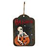 9.75" Skeleton and Jack-O-Lantern Halloween Wall Sign Image 1