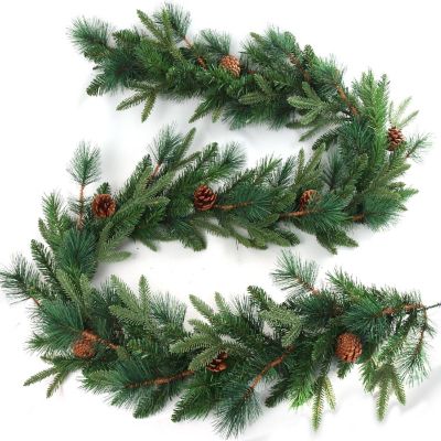 9' Angel Pine Garland with Pinecones Image 1