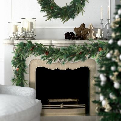 9' Angel Pine Garland with Pinecones Image 2