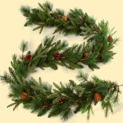 9' Angel Pine Garland with Pinecones Image 3
