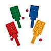 9&quot; Color Brick Building Block Party Paddleball Games - 12 Pc. Image 1