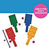 9&quot; Color Brick Building Block Party Paddleball Games - 12 Pc. Image 1