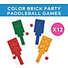 9&quot; Color Brick Building Block Party Paddleball Games - 12 Pc. Image 2