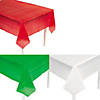 9 Ft. Christmas-Themed Rectangle Disposable Plastic Tablecloth Assortment Kit - 6 Pc. Image 1