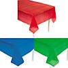 9 Ft. Green, Red &amp; Blue Rectangle Disposable Plastic Tablecloth Assortment - 6 Pc. Image 1