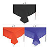 9 Ft. Orange, Purple &amp; Black Rectangle Disposable Plastic Tablecloth Kit Image 1
