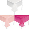 9 Ft. Pink & White Rectangle Disposable Plastic Tablecloth Assortment - 6 Pc. Image 1