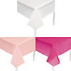 9 Ft. Pink &amp; White Rectangle Disposable Plastic Tablecloth Assortment - 6 Pc. Image 1