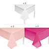 9 Ft. Pink &amp; White Rectangle Disposable Plastic Tablecloth Assortment - 6 Pc. Image 1