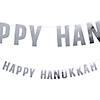 9 Ft. Silver Foil Happy Hanukkah Garland Image 1