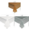 9 Ft. Silver, Gold & White Rectangle Disposable Plastic Tablecloth Assortment - 6 Pc. Image 1