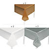 9 Ft. Silver, Gold &amp; White Rectangle Disposable Plastic Tablecloth Assortment - 6 Pc. Image 1