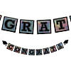 9 Ft. Silver Holographic Congrats Graduation Ready-to-Hang Foil Outdoor Garland Image 1