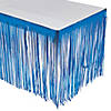 9 ft. x 29" Blue Metallic Fringe Plastic Table Skirt Image 1