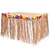 9 Ft. x 29" Hibiscus Raffia Table Skirt with Polyester Flower Trim Image 1