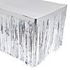 9 ft. x 29" Silver Metallic Fringe Plastic Table Skirt Image 1