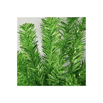 9' Green Tinsel Garland, Unlit Image 2
