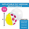 9" Inflatable DIY Medium White Vinyl Beach Ball Coloring Crafts - 4 Pc. Image 2