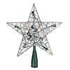 9" Lighted Silver Wire Star Christmas Tree Topper - White LED Lights Image 1