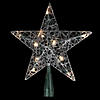 9" Lighted Silver Wire Star Christmas Tree Topper - White LED Lights Image 1