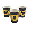 9 oz. Black Disposable Paper Cups with Gold Pilgrim Buckle - 8 Ct. Image 1
