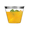 9 oz. Clear with Metallic Silver Rim Round Disposable Plastic Cups (240 Cups) Image 1