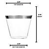 9 oz. Clear with Metallic Silver Rim Round Disposable Plastic Cups (240 Cups) Image 3