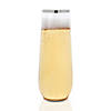 9 oz. Clear with Silver Stemless Plastic Champagne Flutes (64 Glasses) Image 1