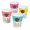 9 oz. Congrats Girl Graduation Party Confetti & Cap Disposable Paper Cups - 8 Ct. Image 1