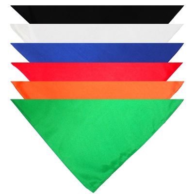 9 Pack Solid Polyester Dog Neckerchief Triangle Bibs  - Extra Large (Blue) Image 1