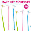 9" Pastel UV Light Color-Changing Flower Plastic Pens - 12 Pc. Image 2