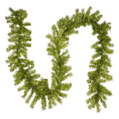 9' PVC Pine Garland: Lime Green Unlit Image 2