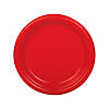 9" Red Disposable Plastic Dinner Plates - 20 Ct. Image 1