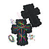 9" Religious Black Foam Cross with String Art Craft Kit - Makes 12 Image 1