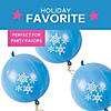 9" Snowflake Blue Latex Punch Ball Balloons with Rubber Band Handles - 12 Pc. Image 1