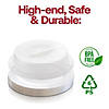 9" Solid White Disposable Plastic Buffet Plates with Clear Dome Lids - (250 Settings) Image 3