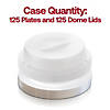9" Solid White Disposable Plastic Buffet Plates with Clear Dome Lids - (500 Settings) Image 3