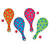 9" Spring Bright Colors & Patterns Paddleball Games - 12 Pc. Image 1