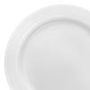 9" White with Silver Edge Rim Plastic Buffet Plates (120 Plates) Image 1