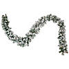 9' x 10" Pre-lit Flocked Madison Pine Artificial Christmas Garland  Clear Lights Image 1