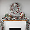 9' X 12' Pre-Lit Snowy Bristle Pine Artificial Christmas Garland  Clear Lights Image 1