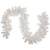 9' x 14" Pre-Lit White Alaskan Pine Artificial Christmas Garland  Warm White LED Lights Image 1