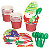 90 Pc. Christmas Gnome Snack Cup Tableware Kit for 16 Guests Image 1