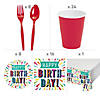 91 Pc. 30th Birthday Burst Party Tableware Kit for 8 Guests Image 1