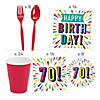 91 Pc. 70th Birthday Burst Party Tableware Kit for 8 Guests Image 1