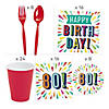 91 Pc. 80th Birthday Burst Party Tableware Kit for 8 Guests Image 1