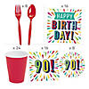 91 Pc. 90th Birthday Burst Party Tableware Kit for 8 Guests Image 1