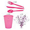 954 Pc. Pink Ribbon Disposable Tableware Kit for 120 Guests Image 2